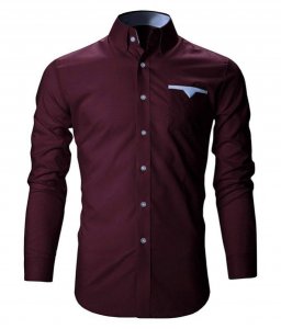 100 Percent Cotton Maroon Shirt Single