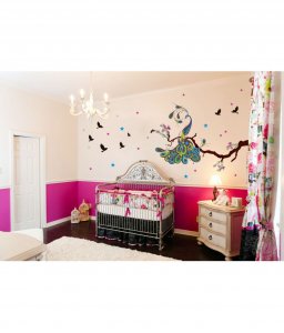 Peacock on Branch Wall Stickers