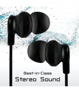 BassBuds Twist In Ear Wired With Mic Headphones/Earphones Black