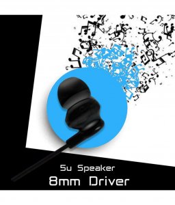 BassBuds Twist In Ear Wired With Mic Headphones/Earphones Black